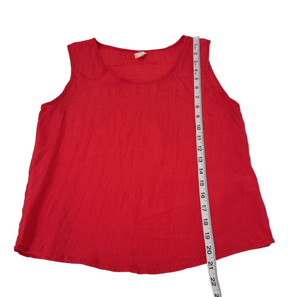 Vintage Insilk Women's 100% Silk Y2K 90s Sleeveless Red Tank Top Size S - Picture 4 of 5